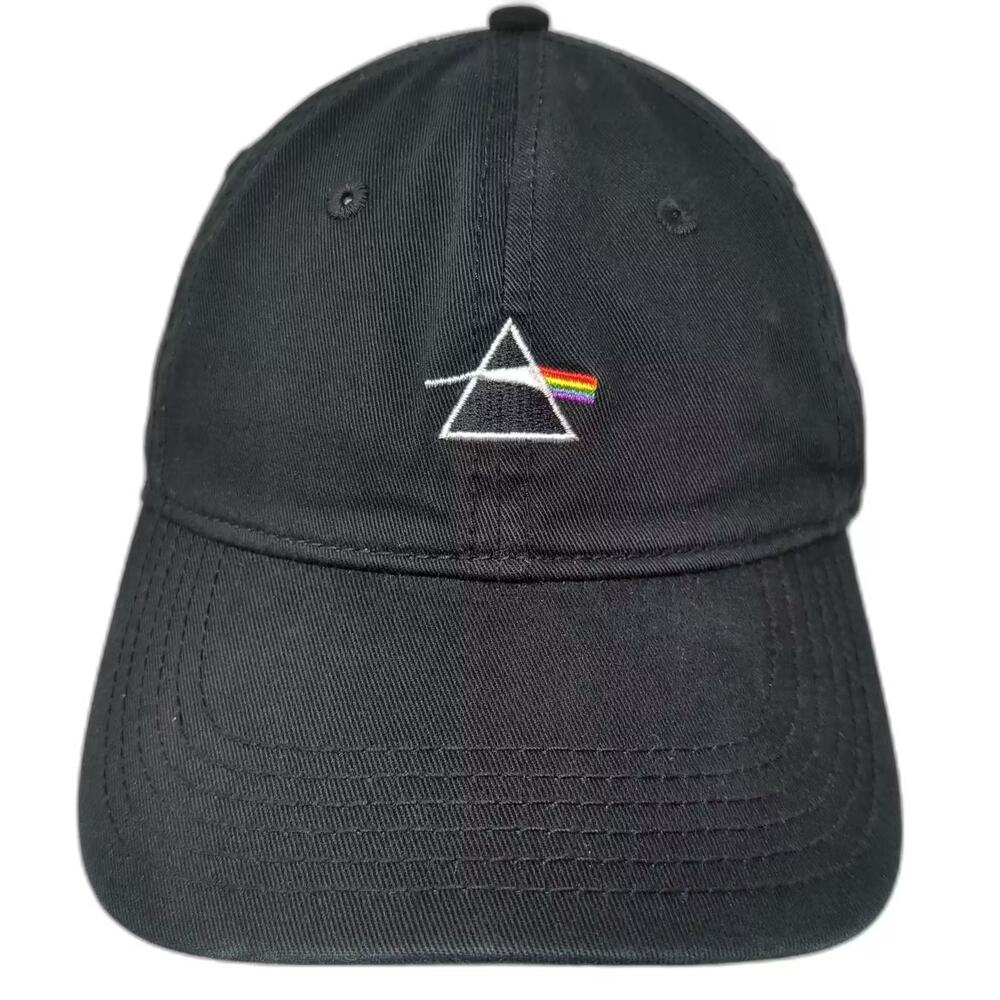 Pink Floyd Dark Side Moon Baseball Cap Black Hat Slideback OSFM Prism Rainbow